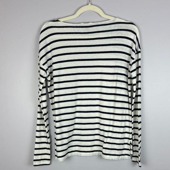 J. Crew 100% Cotton Nautical Black and White Striped XS Top - Picture 9 of 9